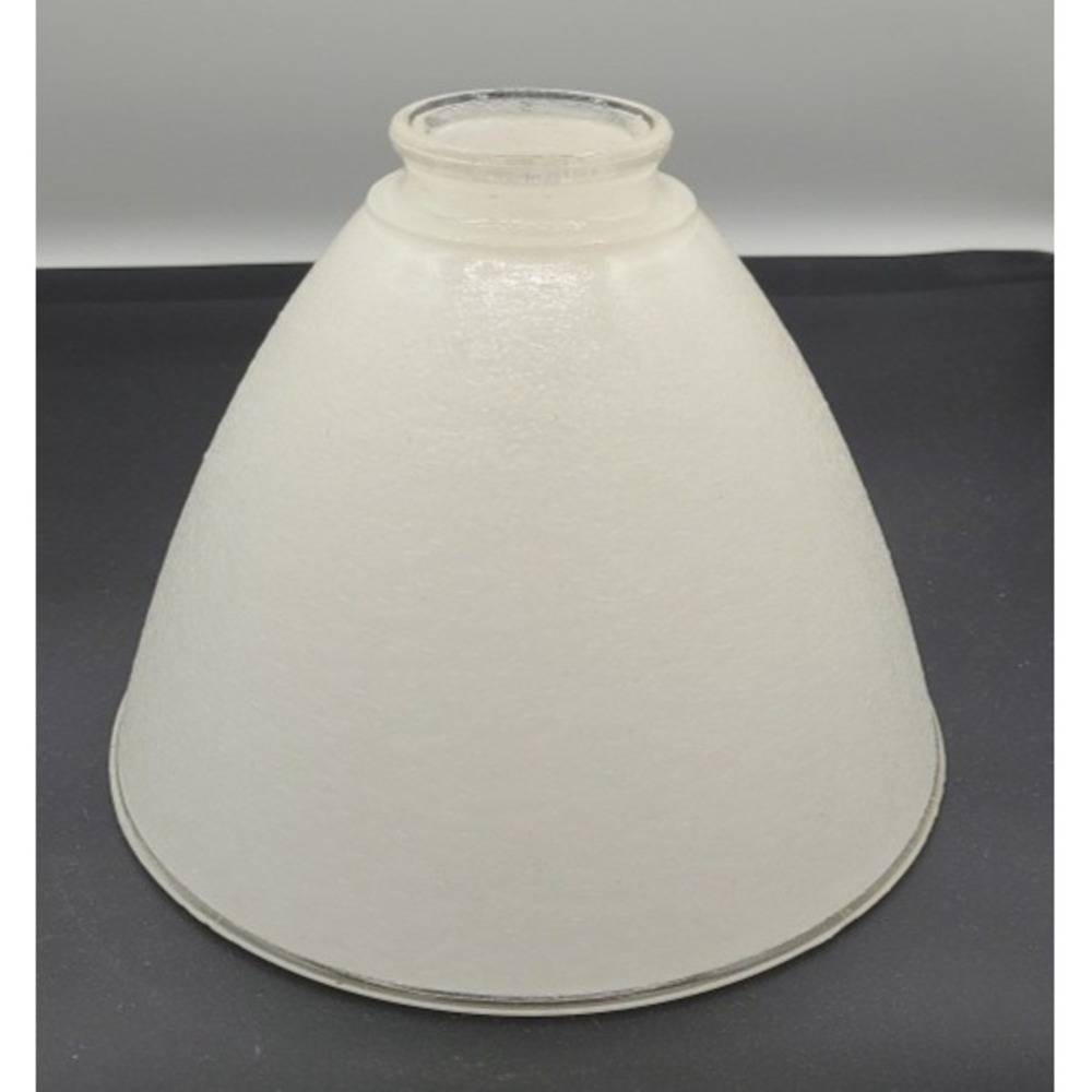 Vintage 8"x 6-1/2" Cone White Frosted Glass Globe Ceiling Fan Porch Light Shade
